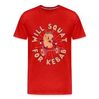 Kebab Kraftsport Squat Fitness Kebab kawaii - Männer Premium Bio T-Shirt - Rot - Vorne - Damien (186cm)