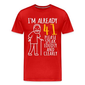 41 Birthday Man 41er 41ter I'm already 41 years - Men's Premium Organic T-Shirt - red - Front - Damien (186cm)
