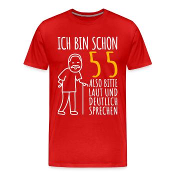 55 Geburtstag Mann Geschenk Lustig 55er 55 Jahre - Männer Premium Bio T-Shirt - Rot - Vorne - Damien (186cm)