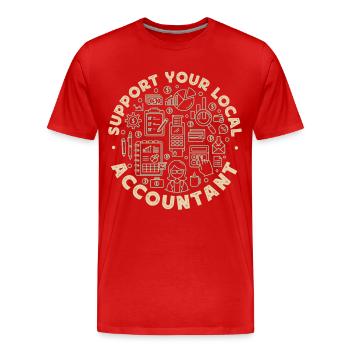 Comptable Comptable Comptable - T-shirt bio Premium Homme - rouge - Devant - Damien (186cm)