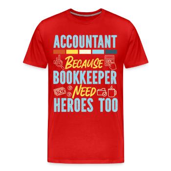 Comptable Comptable Comptable - T-shirt bio Premium Homme - rouge - Devant - Damien (186cm)