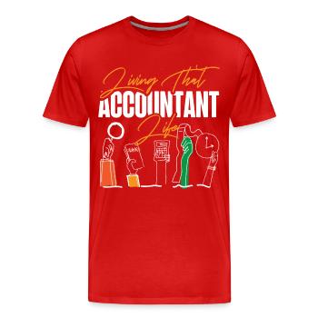 Comptable Comptable Comptable - T-shirt bio Premium Homme - rouge - Devant - Damien (186cm)