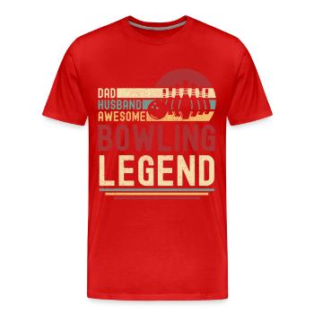 Papa Husband Bowling Legend retro vintage - Men's Premium Organic T-Shirt - red - Front - Damien (186cm)