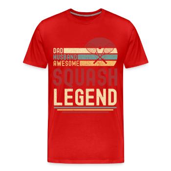 Papa Husband Squash Legend retro vintage - Men's Premium Organic T-Shirt - red - Front - Damien (186cm)