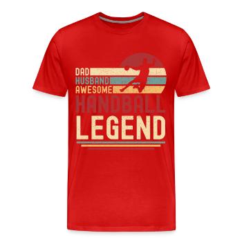 Ehemann Vater Handball Legende Retro Vintage - Männer Premium Bio T-Shirt - Rot - Vorne - Damien (186cm)