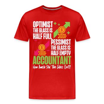 Comptable Comptable Comptable - T-shirt bio Premium Homme - rouge - Devant - Damien (186cm)