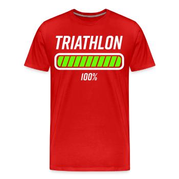 Triathlete Triathlon Loading Athlete Competition - Men's Premium Organic T-Shirt - red - Front - Damien (186cm)