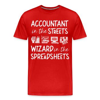 Comptable Comptable Comptable - T-shirt bio Premium Homme - rouge - Devant - Damien (186cm)