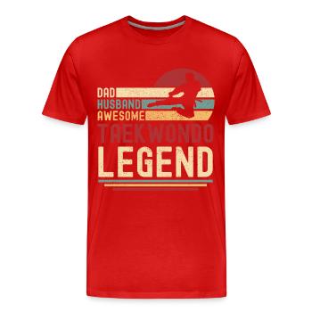 Papa Ehemann Taekwondo Legende vintage retro - Männer Premium Bio T-Shirt - Rot - Vorne - Damien (186cm)