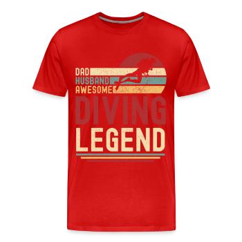 Mari Père Plongeur Légende Rétro Vintage - T-shirt bio Premium Homme - rouge - Devant - Damien (186cm)