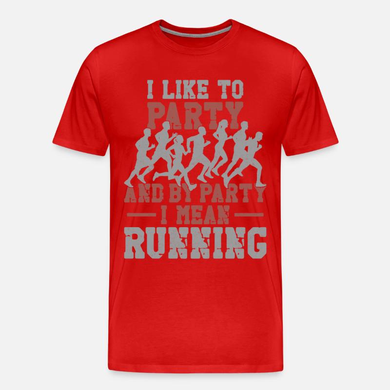 Running Runner Half Marathon - Männer Premium Bio T-Shirt - Rot