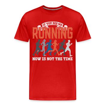 Running Runner Half Marathon - Men's Premium Organic T-Shirt - red - Front - Damien (186cm)