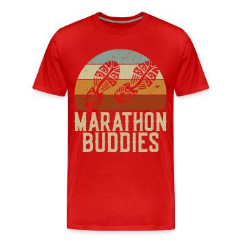 Running Runner Semi-Marathon - T-shirt bio Premium Homme - rouge - Devant - Damien (186cm)