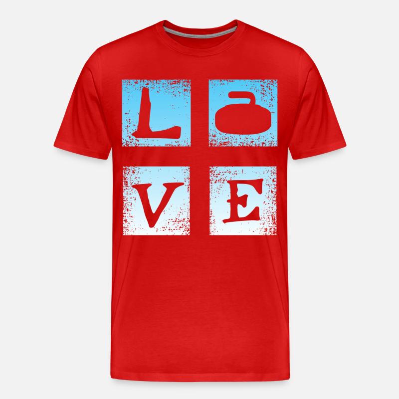 Liebe Curling - Männer Premium Bio T-Shirt - Rot