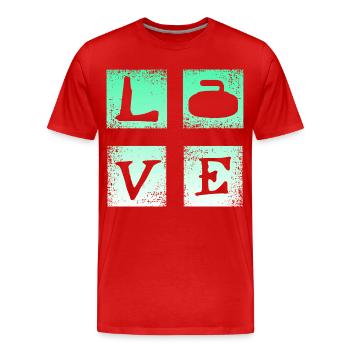 Dear Curling - Men's Premium Organic T-Shirt - red - Front - Damien (186cm)