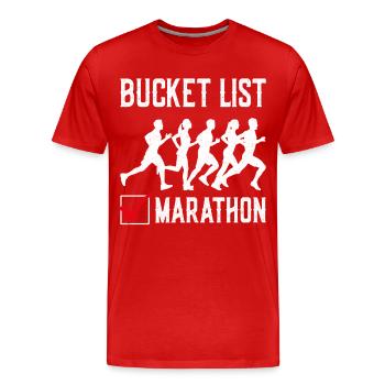 Running Runner Semi-Marathon - T-shirt bio Premium Homme - rouge - Devant - Damien (186cm)