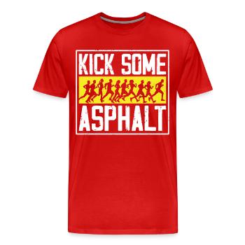 Running Runner Semi-Marathon - T-shirt bio Premium Homme - rouge - Devant - Damien (186cm)