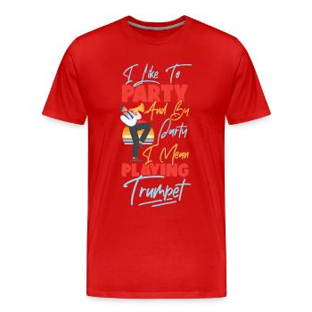 Trompettiste J’aime faire la fête et - T-shirt bio Premium Homme - rouge - Devant - Damien (186cm)