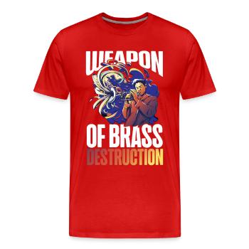 Trompettiste Jeu de mots Arme De Laiton - T-shirt bio Premium Homme - rouge - Devant - Damien (186cm)