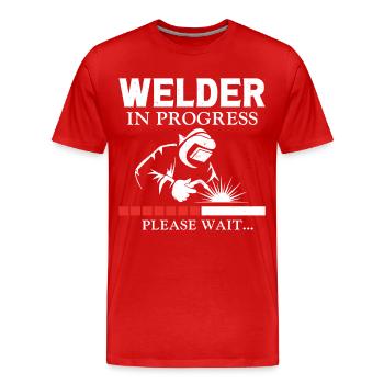 Welder Welding Apprentice Vintage - Men's Premium Organic T-Shirt - red - Front - Damien (186cm)