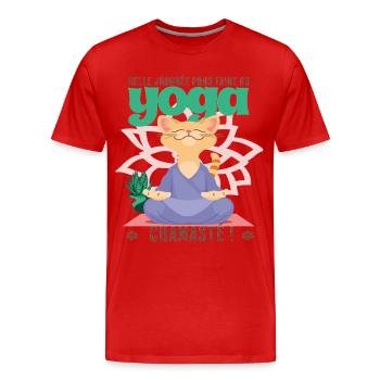 Joga chat chamaste humour yoga namaste cadeau - T-shirt bio Premium Homme - rouge - Devant - Damien (186cm)