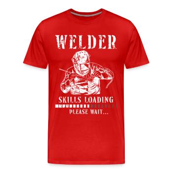 Welder Welding Apprentice Vintage - Men's Premium Organic T-Shirt - red - Front - Damien (186cm)