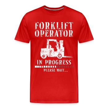 Certified Forklift Truck Operator - Männer Premium Bio T-Shirt - Rot - Vorne - Damien (186cm)