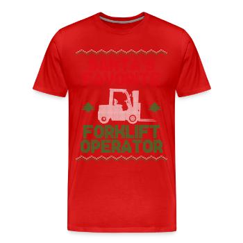 Certified Forklift Truck Operator - Männer Premium Bio T-Shirt - Rot - Vorne - Damien (186cm)