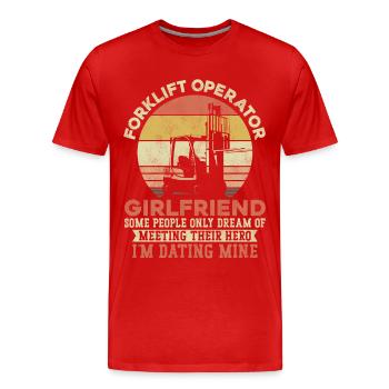 Certified Forklift Truck Operator - Männer Premium Bio T-Shirt - Rot - Vorne - Damien (186cm)