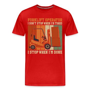 Certified Forklift Truck Operator - Männer Premium Bio T-Shirt - Rot - Vorne - Damien (186cm)