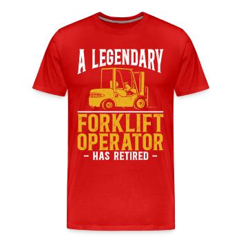 Certified Forklift Truck Operator - Männer Premium Bio T-Shirt - Rot - Vorne - Damien (186cm)