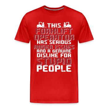 Certified Forklift Truck Operator - Männer Premium Bio T-Shirt - Rot - Vorne - Damien (186cm)