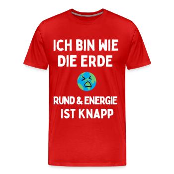 Energie ist knapp - Männer Premium Bio T-Shirt - Rot - Vorne - Damien (186cm)