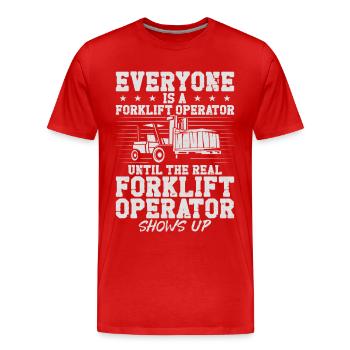 Certified Forklift Truck Operator - Männer Premium Bio T-Shirt - Rot - Vorne - Damien (186cm)