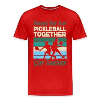 Pickleball Buddies Rétro Vintage - T-shirt bio Premium Homme - rouge - Devant - Damien (186cm)