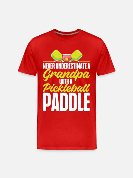 Pickleball Grandpa Never - Men's Premium Organic T-Shirt - red