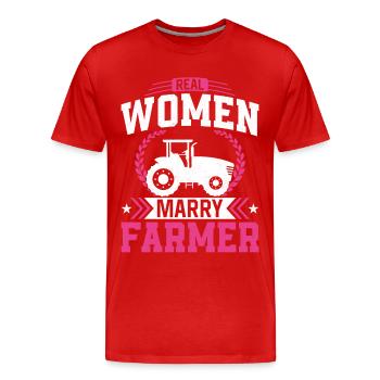 Farming Farmer Husband Wife - Men's Premium Organic T-Shirt - red - Front - Damien (186cm)