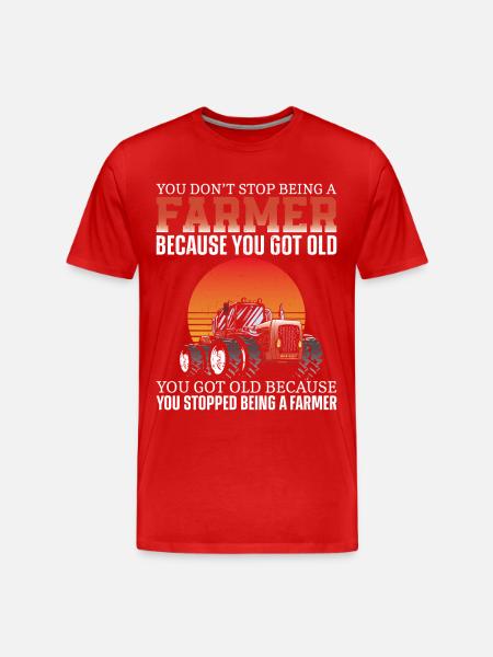 Farming Farmer Retired Grandpa - Men's Premium Organic T-Shirt - red