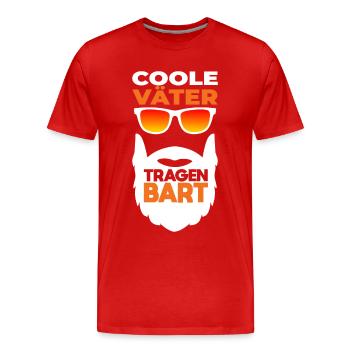 Bärtiger Papa mit Bart Cooler Vater Bartträger - Männer Premium Bio T-Shirt - Rot - Vorne - Damien (186cm)