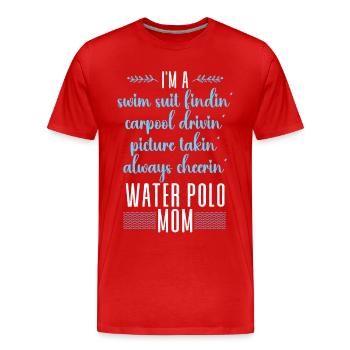 Water Polo Maman Je suis un maillot de bain - T-shirt bio Premium Homme - rouge - Devant - Damien (186cm)