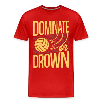 Water Polo Vintage Dominate Or - Men's Premium Organic T-Shirt - red - Front - Damien (186cm)
