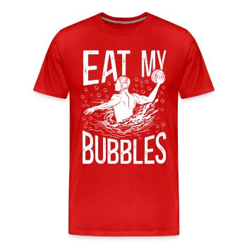 Water Polo Eat My Bubbles - Men's Premium Organic T-Shirt - red - Front - Damien (186cm)