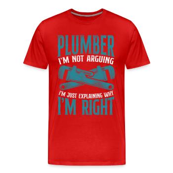 Plombier Plombier Plombier Vintage Plombier - T-shirt bio Premium Homme - rouge - Devant - Damien (186cm)
