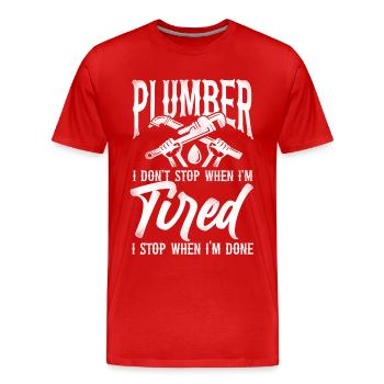 Plombier Plombier Vintage Plombier I - T-shirt bio Premium Homme - rouge - Devant - Damien (186cm)