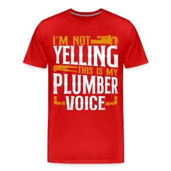 Plombier de plomberie vintage je ne suis pas - T-shirt bio Premium Homme - rouge - Devant - Damien (186cm)