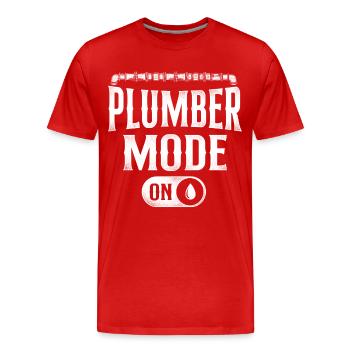 Plombier Plombier Plombier Vintage Plombier - T-shirt bio Premium Homme - rouge - Devant - Damien (186cm)