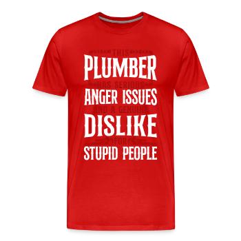 Plumbing Plumber Vintage This - Männer Premium Bio T-Shirt - Rot - Vorne - Damien (186cm)
