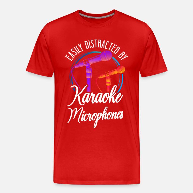 Karaoke Singer Easily Distracted - Männer Premium Bio T-Shirt - Rot