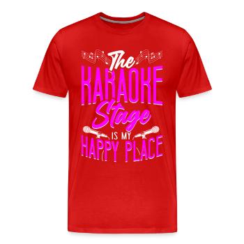 Chanteur de karaoké La scène karaoké - T-shirt bio Premium Homme - rouge - Devant - Damien (186cm)