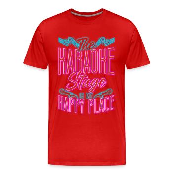 Chanteur de karaoké La scène karaoké - T-shirt bio Premium Homme - rouge - Devant - Damien (186cm)